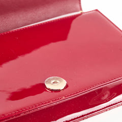 Christian Dior Patent Wallet On Chain Red