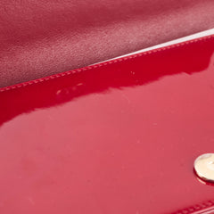 Christian Dior Patent Wallet On Chain Red