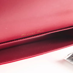 Christian Dior Patent Wallet On Chain Red