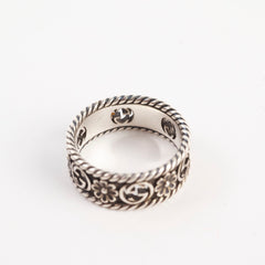 Gucci Ruthenium Silver Ring Size 20