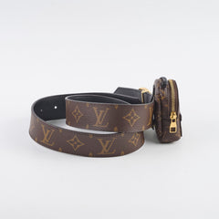 Louis Vuitton 35mm Reversible Palm Spring Belt Monogram (Detachable Pouch) Size 70