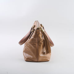 Gucci Patent Soho Disco Tote Dusty Pink/Beige