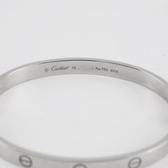 Cartier Love Bracelet Classic Model White Gold Size 19