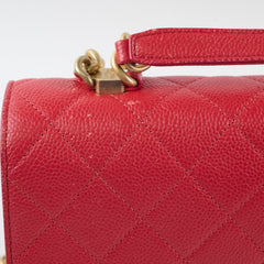 Chanel Caviar Quilted Carry Me Top Handle Red