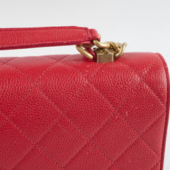 Chanel Caviar Quilted Carry Me Top Handle Red