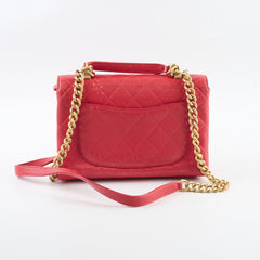 Chanel Caviar Quilted Carry Me Top Handle Red