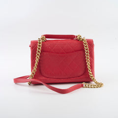 Chanel Caviar Quilted Carry Me Top Handle Red