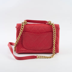 Chanel Caviar Quilted Carry Me Top Handle Red