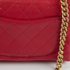 Chanel Caviar Quilted Carry Me Top Handle Red