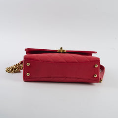 Chanel Caviar Quilted Carry Me Top Handle Red