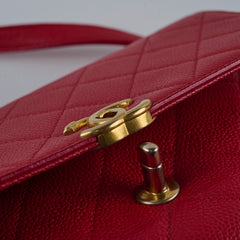 Chanel Caviar Quilted Carry Me Top Handle Red