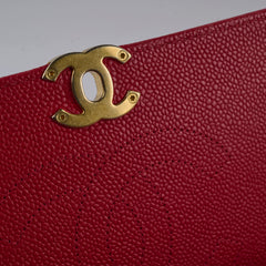Chanel Caviar Quilted Carry Me Top Handle Red