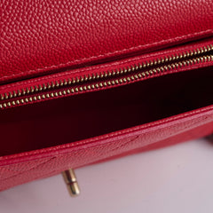Chanel Caviar Quilted Carry Me Top Handle Red
