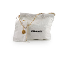 Chanel 22 Small White Calfskin Microchip