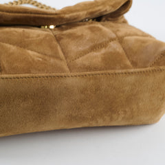 Saint Laurent Suede Lou Puffer Mini Brown