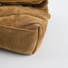 Saint Laurent Suede Lou Puffer Mini Brown