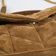 Saint Laurent Suede Lou Puffer Mini Brown