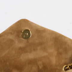 Saint Laurent Suede Lou Puffer Mini Brown