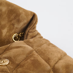 Saint Laurent Suede Lou Puffer Mini Brown