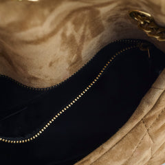 Saint Laurent Suede Lou Puffer Mini Brown