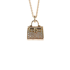 Hermes Amulettes Diamonds Kelly pendant 0.21CT Rose Gold