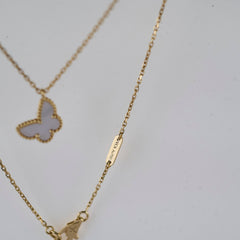 Van Cleef & Arpels VCA MOP Lucky Butterfly Pendant Necklace