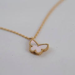 Van Cleef & Arpels VCA MOP Lucky Butterfly Pendant Necklace