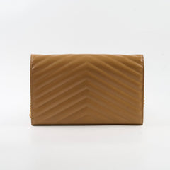 Saint Laurent Cassandre Envelope Wallet On Chain Beige