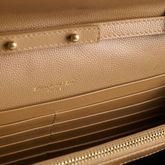 Saint Laurent Cassandre Envelope Wallet On Chain Beige