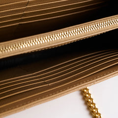 Saint Laurent Cassandre Envelope Wallet On Chain Beige