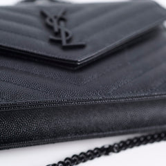 Saint Laurent Cassandre Envelope Wallet on Chain WOC Black