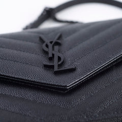 Saint Laurent Cassandre Envelope Wallet on Chain WOC Black