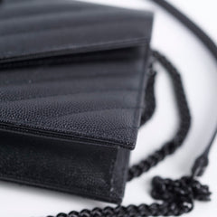 Saint Laurent Cassandre Envelope Wallet on Chain WOC Black