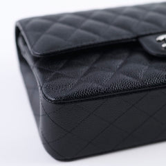 Chanel Medium/Large Caviar Double Classic Flap Black 2022