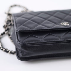 Chanel Classic WOC Black Lambskin Silver HW
