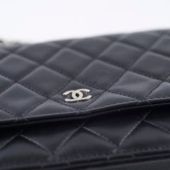 Chanel Classic WOC Black Lambskin Silver HW