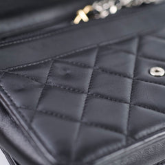 Chanel Classic WOC Black Lambskin Silver HW