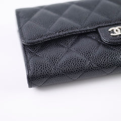 Chanel Classic Flap Long Wallet Caviar Black 2020