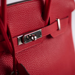 Hermes Birkin 30 Verso Rough Tomate/Naturel Sable Clemence 2019