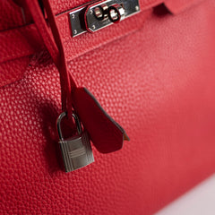 Hermes Birkin 30 Verso Rough Tomate/Naturel Sable Clemence 2019