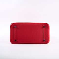 Hermes Birkin 30 Verso Rough Tomate/Naturel Sable Clemence 2019