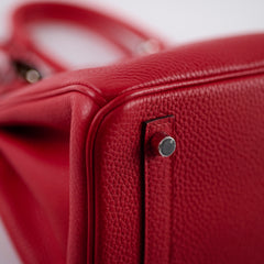 Hermes Birkin 30 Verso Rough Tomate/Naturel Sable Clemence 2019