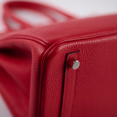 Hermes Birkin 30 Verso Rough Tomate/Naturel Sable Clemence 2019