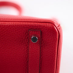 Hermes Birkin 30 Verso Rough Tomate/Naturel Sable Clemence 2019