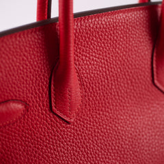 Hermes Birkin 30 Verso Rough Tomate/Naturel Sable Clemence 2019