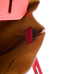 Hermes Birkin 30 Verso Rough Tomate/Naturel Sable Clemence 2019