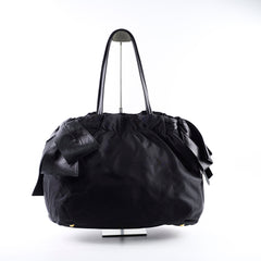 Prada Nylon Bow Shoulder Bag Black