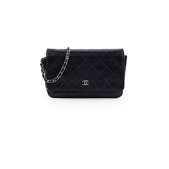 Chanel Lambskin Wallet On Chain WOC Black Series 19