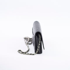 Chanel Lambskin Wallet On Chain WOC Black Series 19