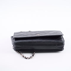 Chanel Lambskin Wallet On Chain WOC Black Series 19